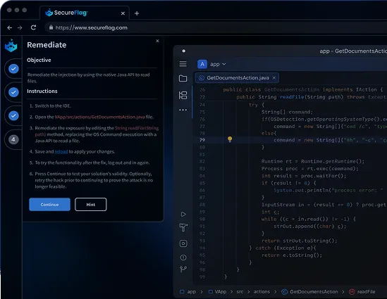 SecureFlag secure coding training platform